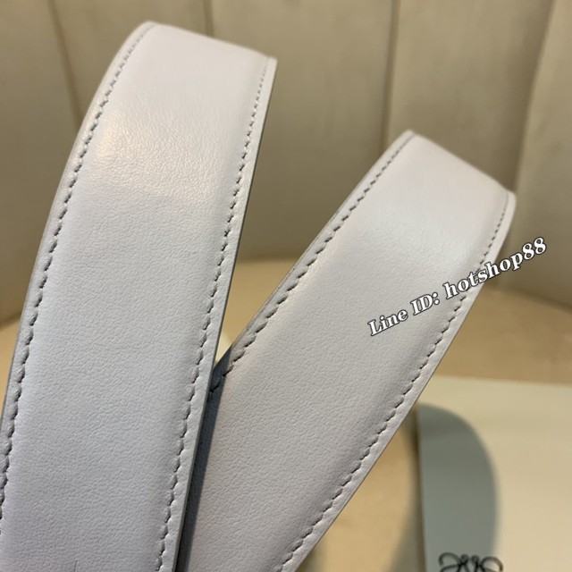 LOEWE女士皮帶 羅意威經典銅扣手掌紋雙面牛皮腰帶  jjp1808